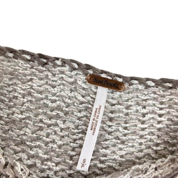 Free People Knit Crochet Lightweight Pullover Sweater Long Sleeve Top - Picture 4 of 6